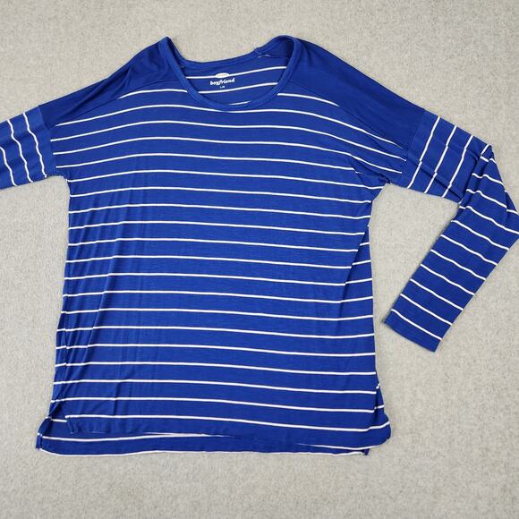 Old Navy Top Womens Size Large Boyfriend Drapey Tee Stripe - Picture 4 of 12